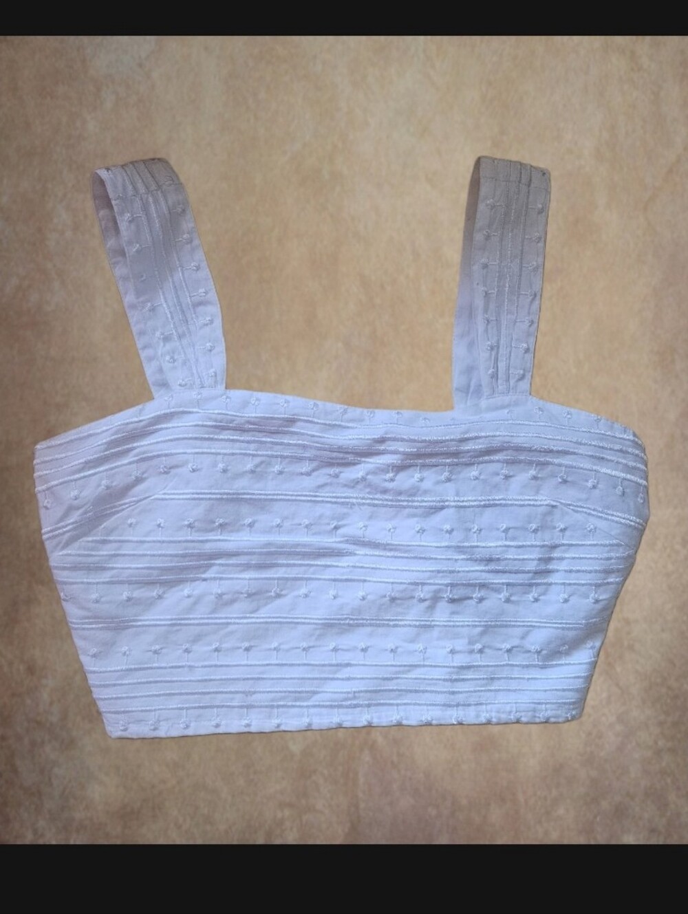 NWT/ Avec Les Filles Chic White Cropped Bustier Top - Size 0, 100% cotton
